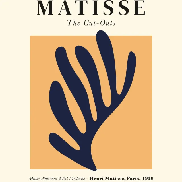 Esque Poster Henri Matisse - Abstracte Kunst Print - Cut Outs Blauw Blad - Art - 50x70 cm Geel | Blauw