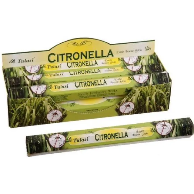 Tulasi wierookstokjes Citronella 240 stuks 2dozen anti muggenwierook zwart
