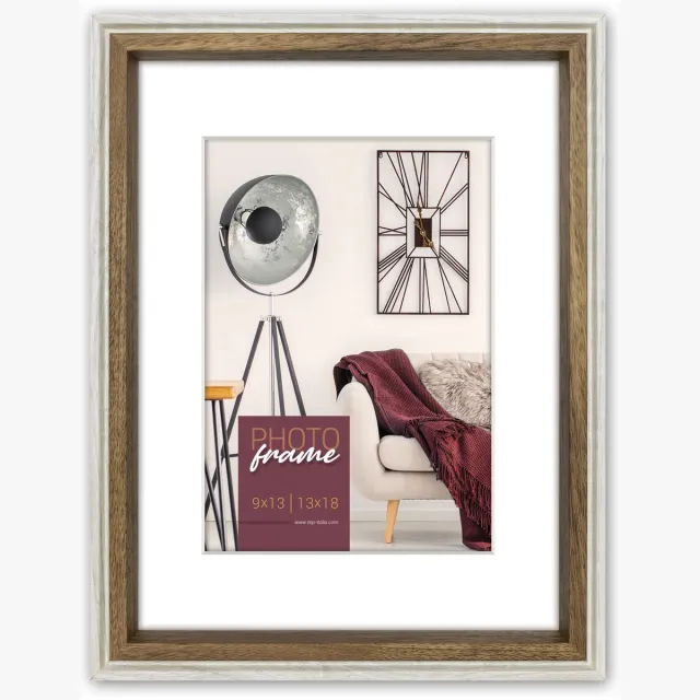 Zep Houten fotolijst Palmi Bruin met Passe-Partout voor foto 15x20/20x30 - DN923B