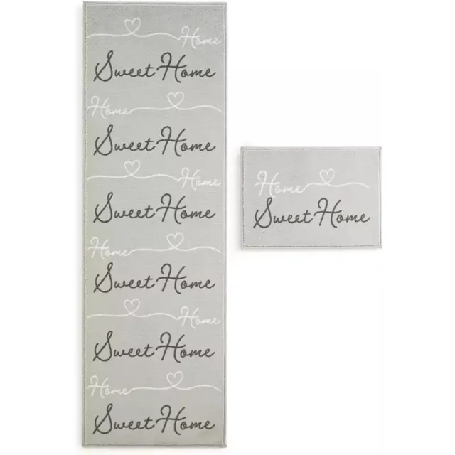 Argos Home Home Sweet Home Deurmat & Runner Set - Grijs