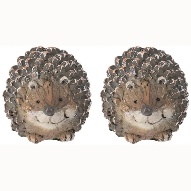 Ibenzoa Set van Twee Decoratieve Resineiguren: Egel (7,5 x 6 x 5,5 cm) wit