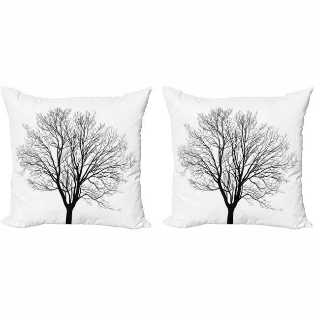 ABAKUHAUS Kussenhoezen Set – 2x40x40 cm – Zwart-Wit, Dubbelzijdig