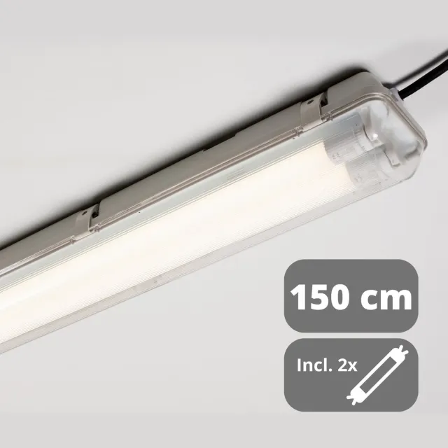 LED's Light EasyFix LED TL Verlichting set 150 cm - dubbel armatuur incl. 2 LED buizen - 4000K - IP65 wit