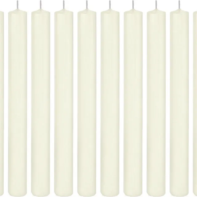 Trend Candles 10x Ivoorwitte dinerkaarsen 25 cm 14 branduren - Geurloze kaarsen - Rechte tafelkaarsen/kandelaarkaarsen