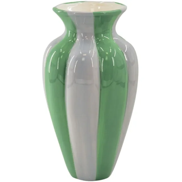 Housevitamin Bloemenvaas- Geplooide Vaas- Keramiek- Lila/Groen- 16,5x16,5x29,5 cm Lila, Groen, Mint