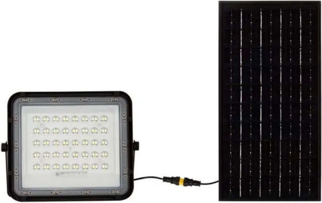 V-TAC VT-80W Solar Schijnwerper - IP65 Waterdicht - Zwart - 10W - 800 Lumen - 4000K