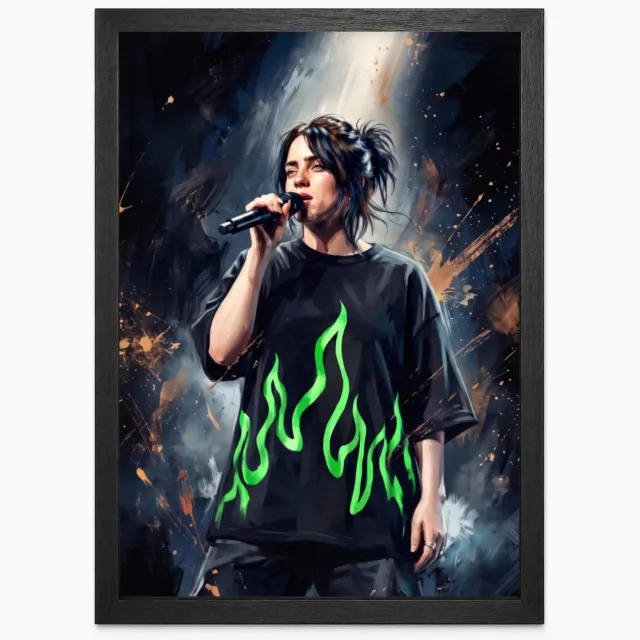 Joshimo Billie Eilish Poster | Artistieke Muziekposter | Inclusief Zwarte A3 Lijst