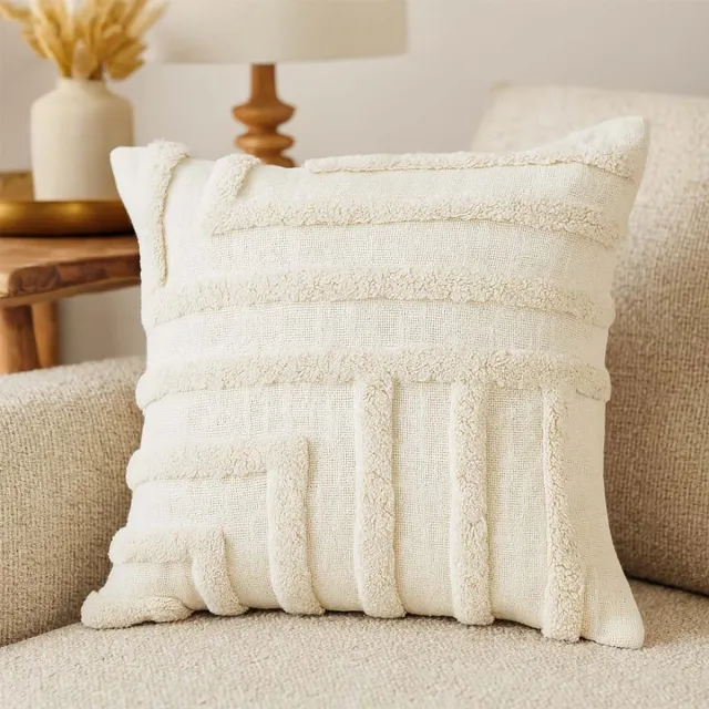 Milton & Oldbrook Sierkussen 45 x 45 cm Inclusief Vulling Sakiai Wit