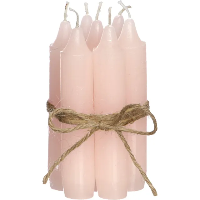 Hortus Diner kaarsen set 7 stuks H. 11 cm zacht roze Hortus