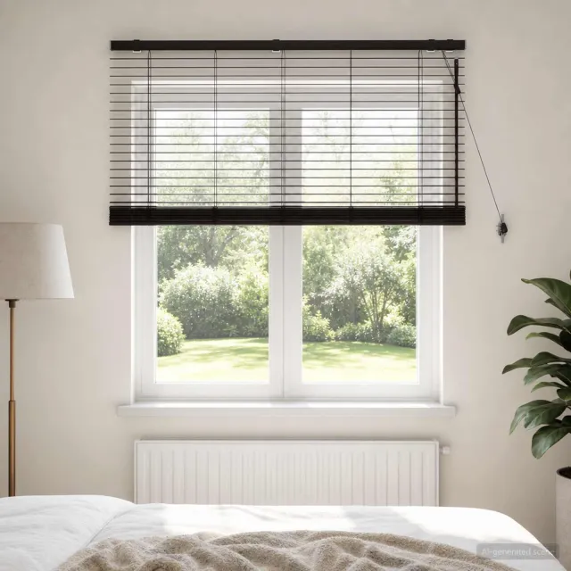 vidaXL Venetiaanse jaloezie Donkerbruin 125 x 130 cm 35 mm