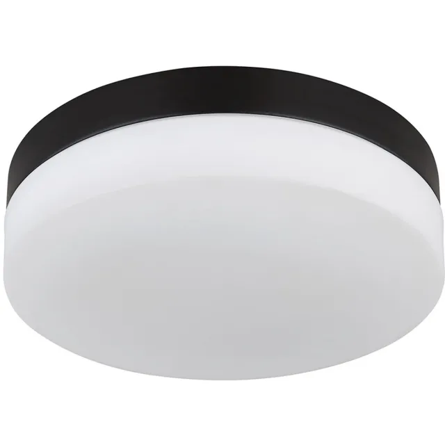Globo Plafondlamp tuinlamp buitenlamp plafondlamp badkamerlamp, aluminium glas opaal zwart, 2 vlammen, spatwaterdicht, H 6,5 cm