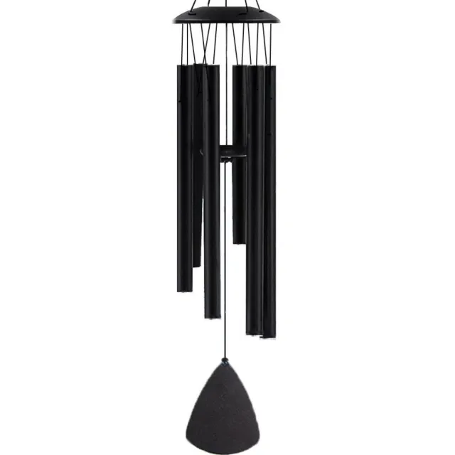 GelldG Windspelen (tuin) - Hangend Klangspel - 6 Rijen Metalen Buizen - 32 inch Zwart Gartendecoratie - Geschikt voor Tuin en Balkon - Duurzaam Metaal Materiaal