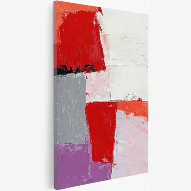Saammp Canvas Schilderij - Modern - Blokken - Abstract - 30x40 - Foto op canvas - Wanddecoratie - Muurdecoratie Woonkamer - Slaapkamer decoratie - Canvas Print Multicolor
