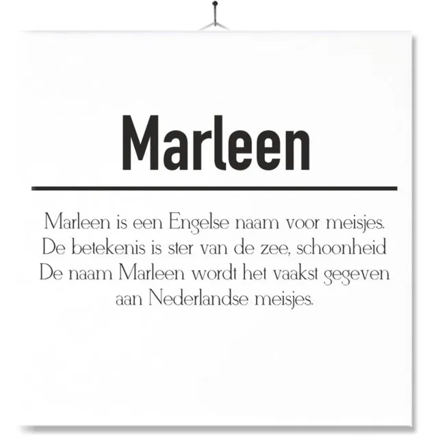 MC Living Tegel Met Opdruk | Betekenis | Kado | Cadeau | Met Naam - Marleen Multi-Color