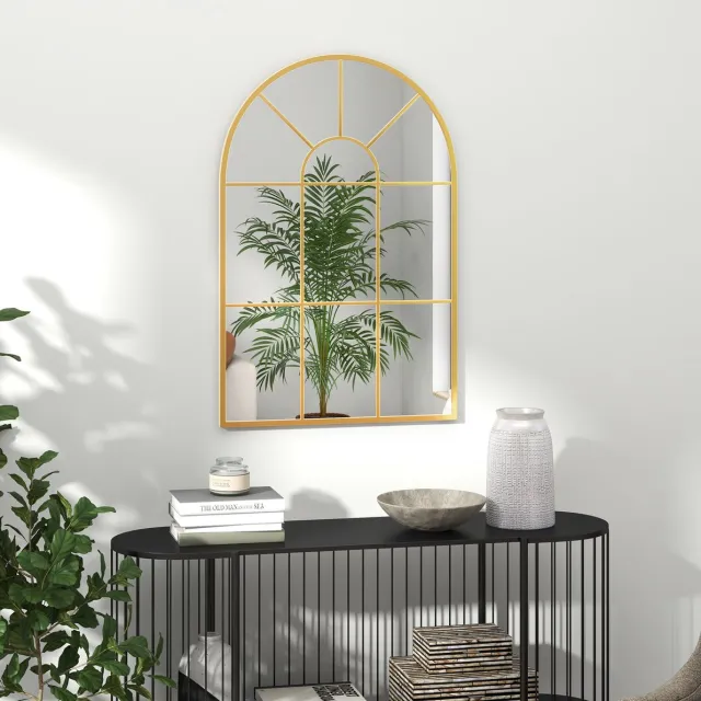 STILVORA Spiegel Decoratieve Wandspiegel Met Gouden Metalen Frame 91 X 60 Cm Voor Woonkamer Slaapkamer En Hal Met Moderne Uitstraling Gold