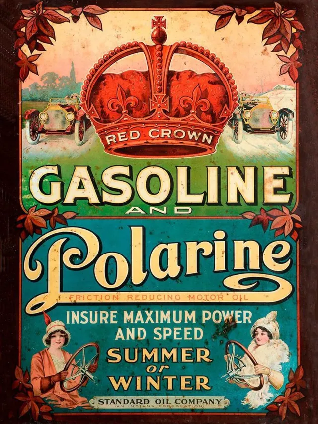 Signs-USA Gasoline Polarine - Wandbord - 30 x 40 cm Rood, groen, blauw, zwart, geel