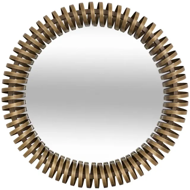 Atmosphera Créateur d'intérieur® Ronde spiegel Barrel, diameter 61 cm, goudkleurig metaal Doré