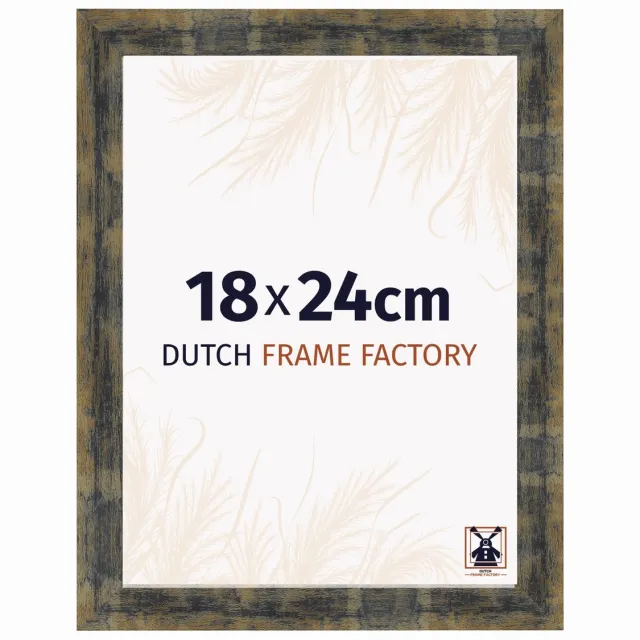 Dutch Frame Factory Fotolijst 18x24 cm - MDF - Blauw Goud Gemeleerd - Praag