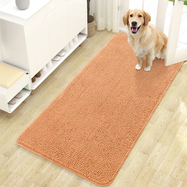 Homaxy Deurmat Binnen - Schoonloopmat - Antislip Droogloopmat - nieuw oranje - 61X120 cm