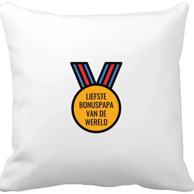 Akyol liefste bonuspapa van de wereld Kussen hoes - Papa - de liefste bonusvader - vader cadeautjes - vaderdag - verjaardagscadeau - verjaardag - cadeau - geschenk - kado - gift - vader artikelen - 40 bij 40 cm Multicolor