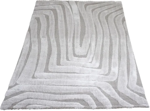 Veer Carpets Vloerkleed Lima Beige 240 x 340 cm - Design Hoog-Laag Vloerkleed met Grafisch Lijnenpatroon in Scandinavische / Japandi Stijl