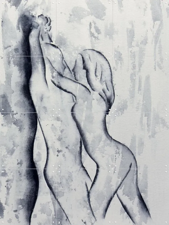 IXXI Right here Right now, Natalie Bruns - 60 x 80 cm - Grote wanddecoratie en posters - Minimalisme Zwart en wit