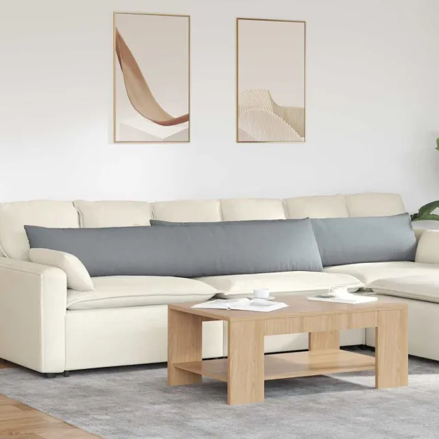 vidaXL Sofa Kussens 2 st Stof Lichtgrijs 200 x 40 cm