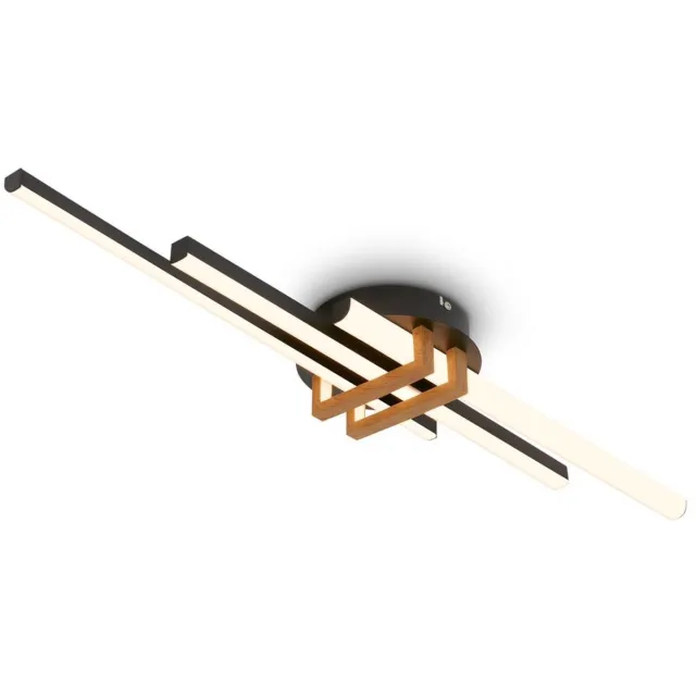 B.K.Licht BRILONER Tinka - LED Design Plafondlamp - met warm wit licht - hoekprofielen - 78 x 16 x 6,6 cm - zwart-hout
