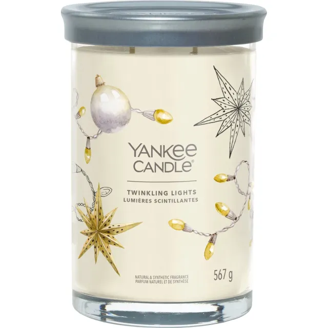Yankee Candle Twinkling Lights Large Tumbler Geurkaars - 100 branduren - twee lonten Ivoor