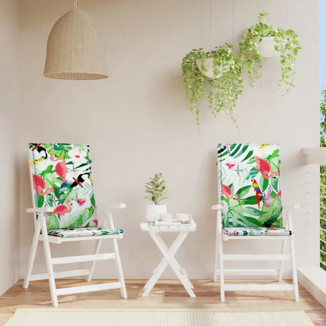 vidaXL Tuinstoelkussens 2 st 120x50x3 cm stof meerkleurig