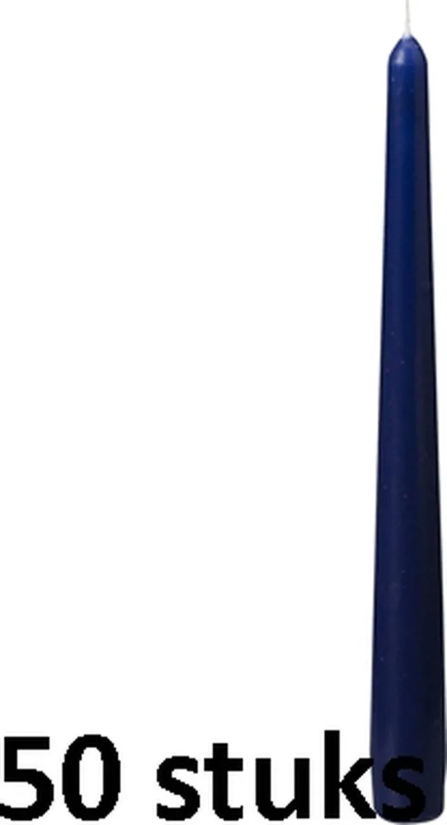 SmuldersDeco 50 stuks dinerkaarsen donkerblauw 245/23 (7,5 uur)