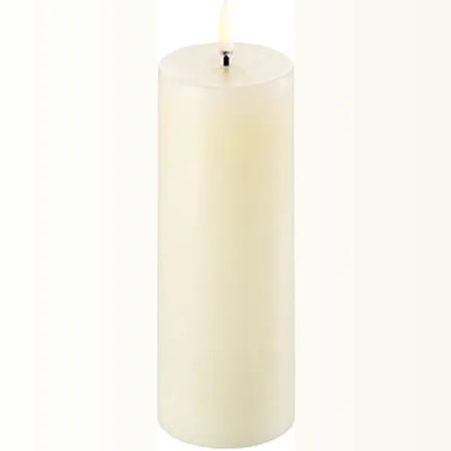 Uyuni Led Rustieke Kaars Ivory - 5,8x15cm - Led kaars Net echt ivoor