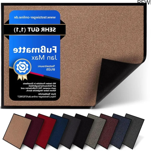 RFWR Vuilvangmat 40 x 60 cm - 8 kleuren - 2900g/m2 Pluizig Velours - Schoonloopmat met Hoge Vochtopname grijs, antraciet, zwart