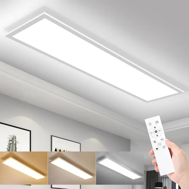 Oraymin LED Paneel Plafondlamp 100x25cm – 30W 3300lm – Dimbaar – Afstandsbediening – CCT 3000-6500K Wit