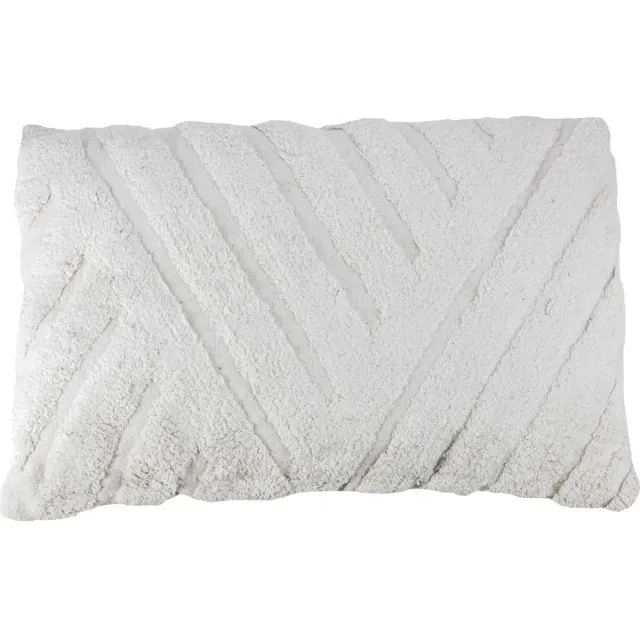 homebound by ky Sierkussen Fluffy stripes cream rechthoek | 40x60cm | kussen strepen cream pluizig rechthoek Off-white