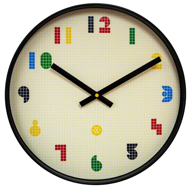 NeXtime Wandklok 35 cm - Stil - Zwart/Multikleurig - ABS - nXt 'Bit', foto 2