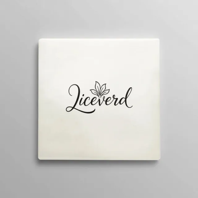 Nevolis Decoratieve Keramische Tegel “Lieveverd” met Elegant Schrift & Blad Design – Minimalistische Wanddecoratie – 15 × 15 cm multi color