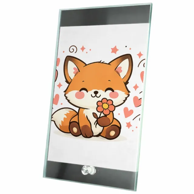 Mr Cadeautjes Glasframe 15 x 23 - design Een vrolijk waarderingsontwerp met een schattige mascotte en | cadeau Wit