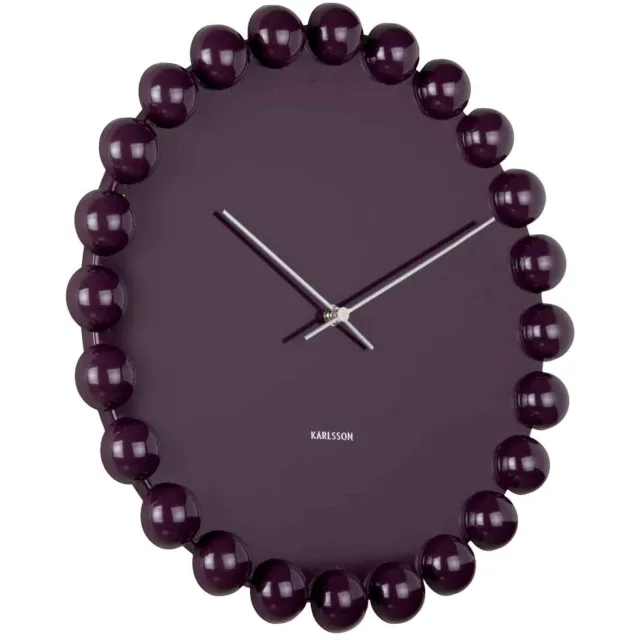 Karlsson Wandklok Cadiz Dotty - Donkerpaars - 40x40x4.5cm - Wandklok Scandinavisch
