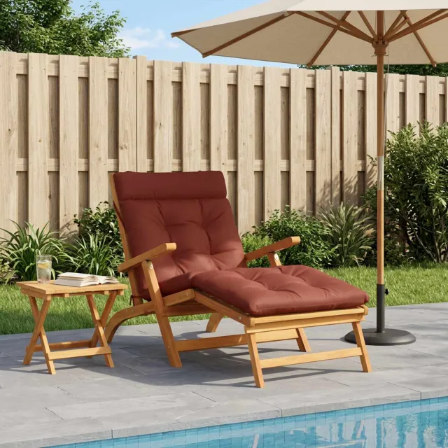 vidaXL Ligstoel Kussen VIANEN 100% Polyester Rood 200 x 90 x 8 cm