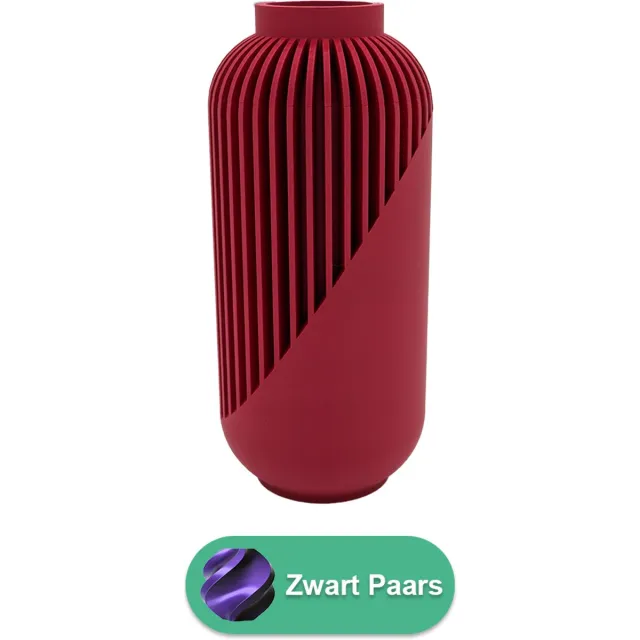 Lovora Orion moderne vaas – Decoratieve vaas - Zwart / Paars - 3d geprinte vaas – geschikt voor droogbloemen - 20CM