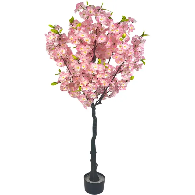 Happiq Kunstmatige Kersenbloesemboom 150 cm - Faux Bloemboom voor Binnen & Kantoor Roze
