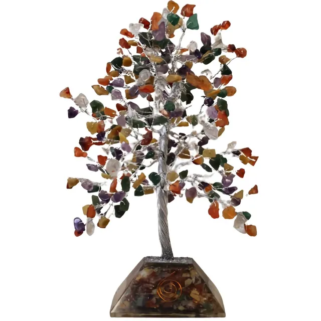 Ancient Wisdom Edelsteen - Edelsteenboom met organietbasis multicolor one size - kristallen - decoratie - spiritualiteit - meditatie - energie - healing