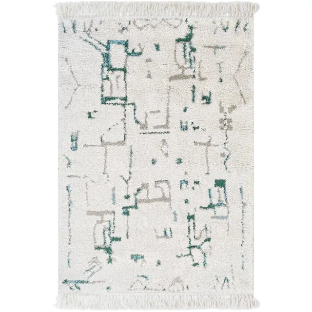 AFK Living Design tapijt met franjes VOLUBILIS blauw
