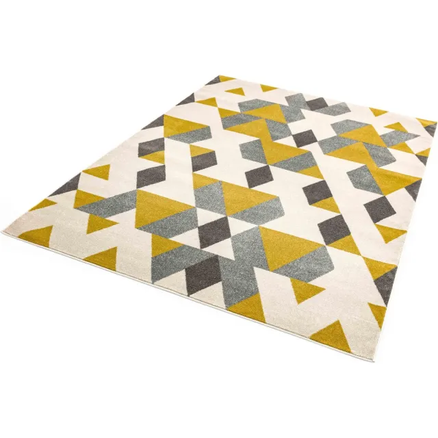 Eazy Living Easy Living - colt-pyramid-mustard Vloerkleed - 160x230 - Rechthoek - Laagpolig Tapijt - Modern - Meerkleurig