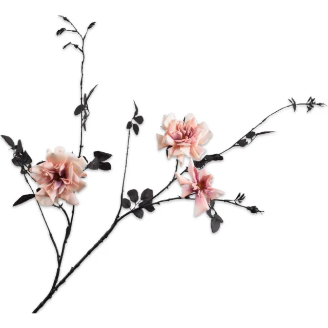 Silk-ka Kunstbloem-Zijde Roos Tak Perzik 116 cm