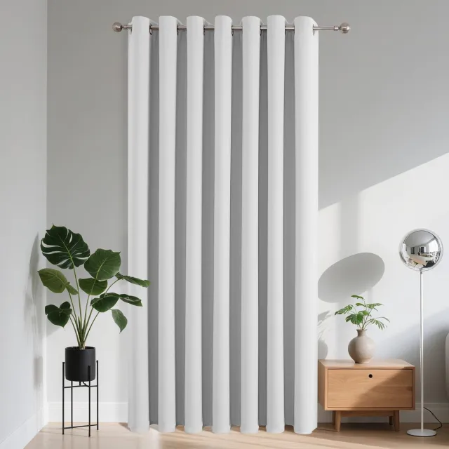Famanu Verduisteringsgordijn voor binnenruimtes, 1 stuk, thermo-gordijn met ogen, perfect voor moderne slaapkamers en woonkamers Zwart
