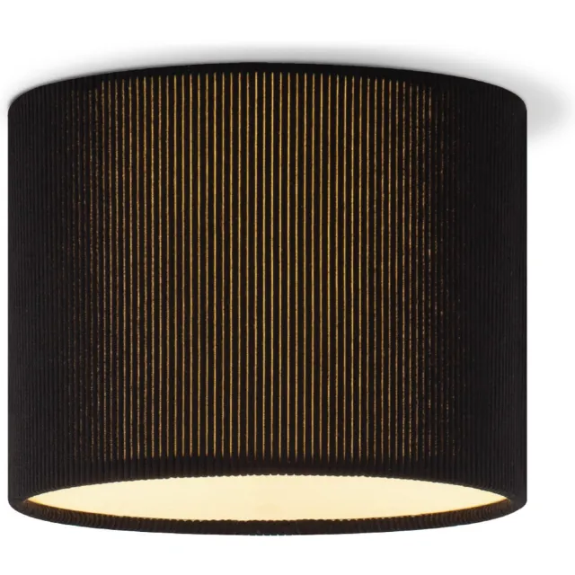 Home Sweet Home Corduroy Plafondlamp - Cilinder - Black - Scandinavische stijl - ø22 x 17 cm - E27 Fitting - Geschikt voor Woonkamers en Zwart