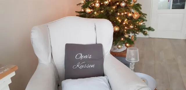 Maison Marcella Sierkussen Kussen met tekst bedrukt cadeau opa | opa’s kussen grijs met opdruk zilver met vulling| 50x50 cm | vaderdag verjaardag man papa