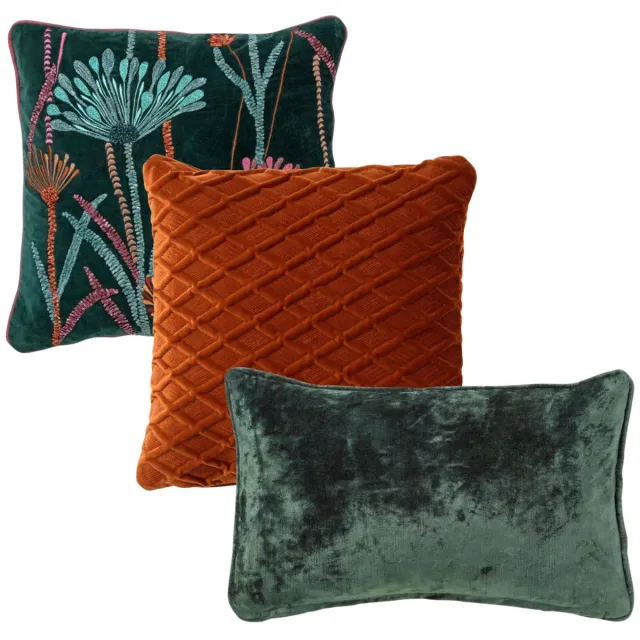 Hoii KUSSENSET | 3-delig | groen, oranje | Hoii | inclusief binnenkussens